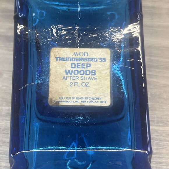 Avon Cobalt Blue Old Car After Shave Deep Woods Bottle Vintage Empty - Picture 7 of 9